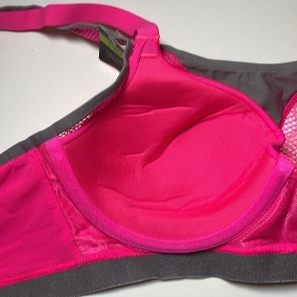 AMBRIELLE Sports Bra Medium Impact Underwire Adjustable Straps 34B Hot Pink - Picture 7 of 12